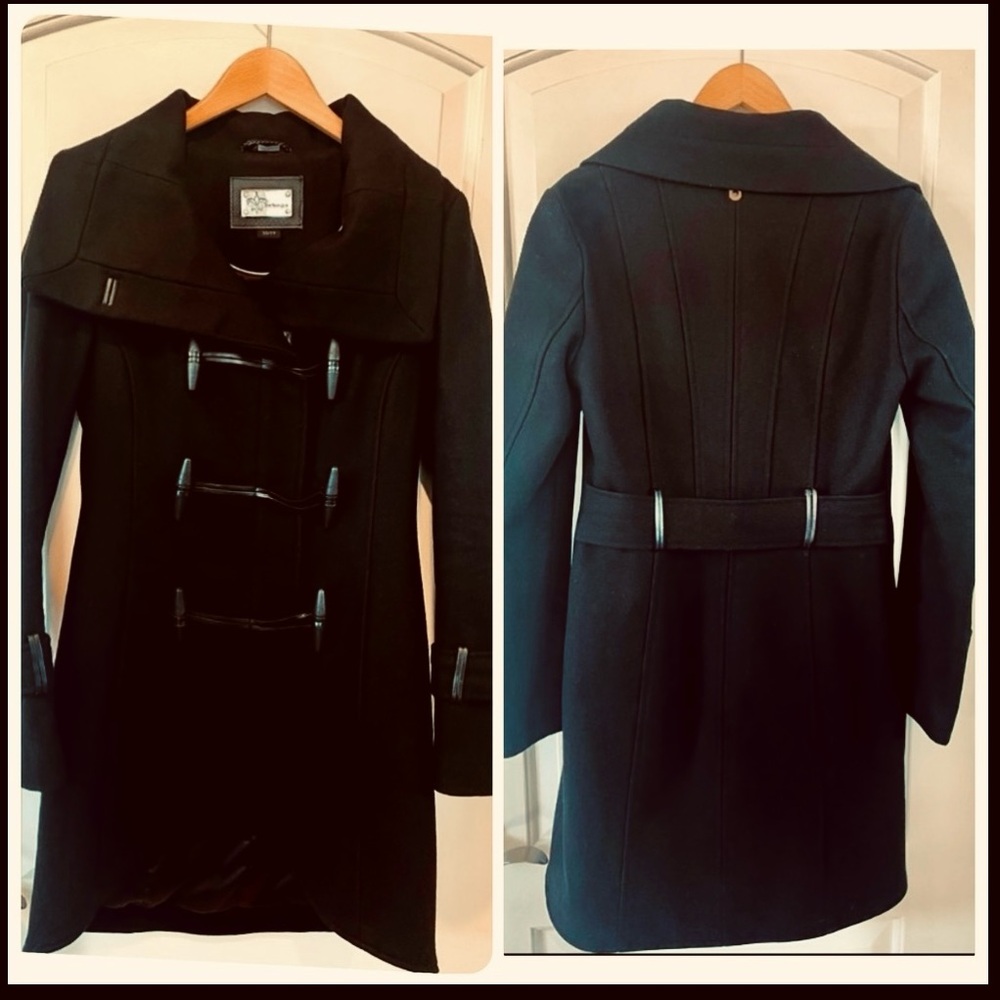 Mackage - Nixie Pea Coat - Black Wool Cashmere Blend & Leather Trim - Size XS - Picture 16 of 16